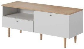 Lh-homefurniture Έπιπλο τηλεόρασης 02107-LV-STV Φυσικό της άμμου+ λευκό 120x49x40cm 02107-LV-STV