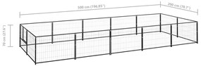 vidaXL Σπιτάκι Σκύλου Μαύρο 10 μ² Ατσάλινο
