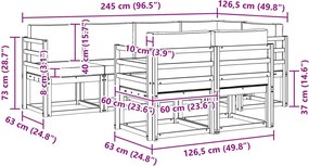 vidaXL Σειρά Καναπέ Εξωτερικού 7 pcs Λευκό και Μπεζ Πολυεστέρας
