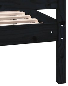 vidaXL Πλαίσιο Κρεβατιού Μαύρο 140 x 190 εκ. από Μασίφ Ξύλο