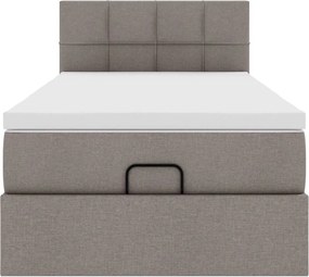 vidaXL Οθωμανικό κρεβάτι με στρώμα Taupe 90x200cm ύφασμα