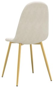 vidaXL Καρέκλες Τραπεζαρίας 4 τεμ. Κρεμ Λευκές Βελούδινες