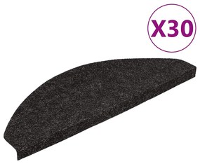 vidaXL Πατάκια Σκάλας Αυτοκόλλητα 30 τεμ. Μαύρα 56 x 17 x 3 εκ.