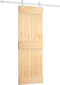 vidaXL Συρόμενη Πόρτα Φυσικό και Λευκό 70 x 210 cm