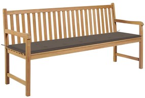vidaXL Παγκάκι Κήπου 175 εκ. από Μασίφ Ξύλο Teak με Taupe Μαξιλάρι