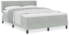 vidaXL κρεβάτι Box Spring με στρώμα  γκρι ανοιχτό 160x200 εκ. βελούδο