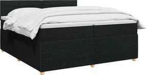 vidaXL Κρεβάτι box spring με στρώμα Μαύρο 200 x 200 cm Ύφασμα