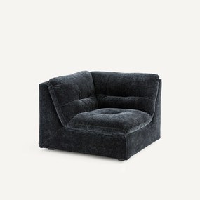 Γωνιακή πολυθρόνα σύνθεσης 90°, βελούδινη υφή chenille, GIULIANO