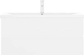 vidaXL Ντουλάπι Μπάνιου με Νιπτήρα Λευκό από Επεξεργασμένο Ξύλο