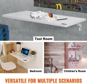 VEVOR Wall Mounted Floating Folding Table Laptop Desk Home Office 35.43x19.69 in