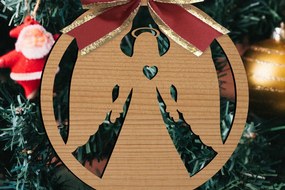 Σετ των 2 Intra απο ξύλο plywood  Χρώμα wenge 3mm-4mm πάχος - Παιχνίδια Χριστουγεννιάτικου Δέντρου Δίασταση 15x15 cm INTRAFABR-80042426