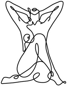 Διακοσμητικό Τοίχου Geometric Nude Woman 279ENZ1875 38x50cm Black Wallity Μέταλλο