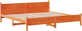 vidaXL Σκελετός Κρεβ. Χωρίς Στρώμα Καφέ Κεριού 200x200 εκ Μασίφ Πεύκο