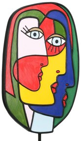 Sculpture Face Motif Συνθετική Ρητίνη Πολύχρωμη 2 Ποικιλία 20X7X35Cm 20X7X35Cm