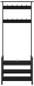 vidaXL Κρεμάστρα Μαύρη δρυς 75 x 34 x 184 εκ Επεξεργασμένο ξύλο