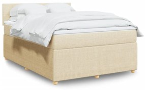 Κρεβάτι Boxspring με Στρώμα Κρεμ 160x200 εκ. Υφασμάτινο