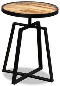 Βοηθητικό Τραπέζι Στρογγυλό από Μασίφ Ανακυκλωμένο Ξύλο Teak - Καφέ