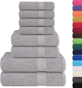 vidaXL Σετ Πετσετών 8 Τεμαχίων FROGN Γκρι 360 γρ./μ²