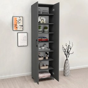 Ντουλάπα - Παπουτσοθήκη Lilly Megapap χρώμα ανθρακί 49x32x178εκ.