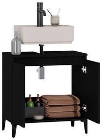 vidaXL Ντουλάπι Νιπτήρα Μαύρο 58x33x60 εκ. Επεξεργασμένο Ξύλο