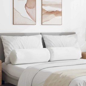 vidaXL Μαξιλάρια Στήριγμα 2 pcs Λευκό Ø 25 x 70 cm ύφασμα