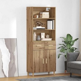 vidaXL Highboard Artisan Oak 69,5 x 34 x 180 εκ. Επεξεργασμένο Ξύλο