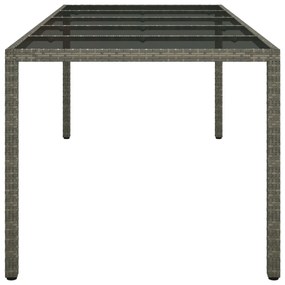 vidaXL Τραπέζι Φαγητού Κήπου  Γκρι 250x100x75 εκ. Πολυ Ρατάν