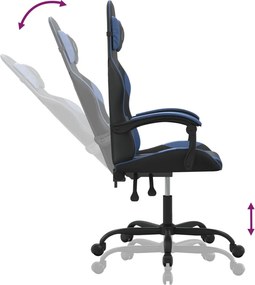 vidaXL Καρέκλα Gaming Μαύρο/Μπλε από Συνθετικό Δέρμα