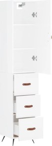 vidaXL Ντουλάπι Γυαλ. Λευκό 34,5 x 34 x 180 εκ. από Επεξεργασμένο Ξύλο