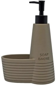 Δοχείο Κρεμοσάπουνου Με Θήκη Soap And More 841752 14,7x8x22cm Taupe Ankor Πολυέστερ