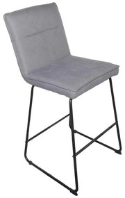 Σκαμπό μπαρ Essential ύφασμα γκρι-πόδι μαύρο μεταλλικό 53x64.5x107εκ 4αδα 53x64.5x107 εκ.