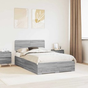 vidaXL Σκελετός Κρεβατιού με κεφαλάρι Γκρίζο Σονομα 120 x 200 cm