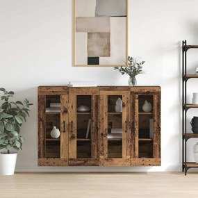 vidaXL Ντουλάπια Τοίχου 2 pcs Παλαιό ξύλο 69.5 x 34 x 90 εκ.