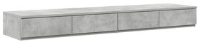 vidaXL Συρτάρια Κρεβατιού Γκρι Σκυρόδεμα 150x36,5x16,5 εκ. Επεξεργασμένο Ξύλο
