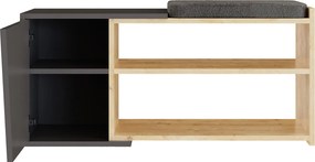 Παπουτσοθήκη Δρυς / Ανθρακί FIONA 104x37x47