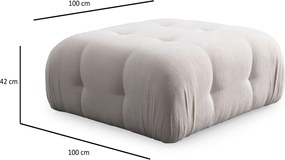 Corner Sofa Amaris 2 Seater With Pouffe -White White