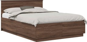 vidaXL Σκελετός Κρεβατιού Καφέ δρυς 150 x 200 cm Επεξεργασμένο Ξύλο