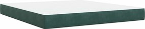 vidaXL Κρεβάτι box spring με στρώμα Σκούρο Πράσινο 180 x 200 cm