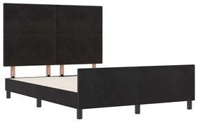 vidaXL Σκελετός Κρεβατιού με κεφαλάρι Μαύρο 140 x 190 cm Βελούδο