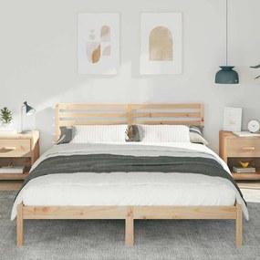 vidaXL Σκελετός Κρεβατιού Καφέ 160 x 210 cm Μασίφ ξύλο πεύκου