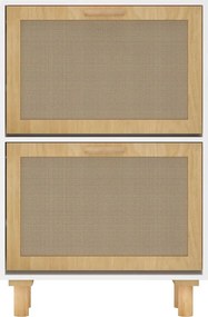 vidaXL Παπουτσοθήκη Λευκή 52x25x80 εκ Επεξεργασμένο Ξύλο&amp;Φυσικό Ρατάν