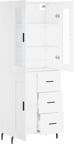 vidaXL Ντουλάπι Λευκό 69,5x34x180 εκ. από Επεξεργασμένο Ξύλο