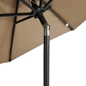 Ομπρέλα Κήπου με Ατσάλινο Ιστό Taupe 225x225x212 εκ. - Μπεζ-Γκρι