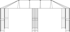 vidaXL Σκελετός Γκαζebo 6 x 3 m Μαύρο Ατσάλι