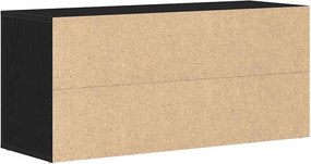 VidaXL Παγκάκι Παπουτσιών Μαύρο Δρυς 100x35x45 εκ. από Τεχνητό Ξύλο