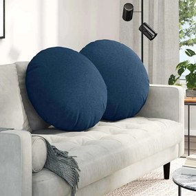 vidaXL Μαξιλάρια καθισμάτων 2 pcs Μπλε Ø80 x 29 εκ ύφασμα