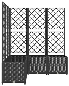 Ζαρντινιέρα Κήπου με Καφασωτό Μαύρο 120 x 120 x 136 εκ. από PP - Μαύρο