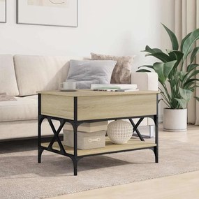 vidaXL Τραπεζάκι Σαλονιού Sonoma Δρυς 70x50x50 εκ. Επ. Ξύλο & Μέταλλο