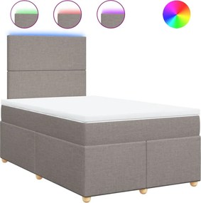vidaXL Κρεβάτι Boxspring με Στρώμα Taupe 120x190 εκ. Υφασμάτινο