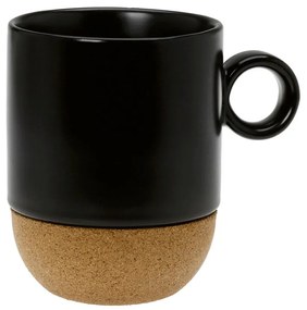 Κούπα 2015 10.015.25 280ml Black-Natural Cryspo Trio Porcelain,Cork